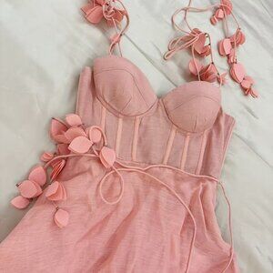 Zimmermann Pink Floral Appliqué Maxi Dress Size 1